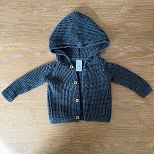 Carter's Gray Knit Cardigan with Wooden Buttons